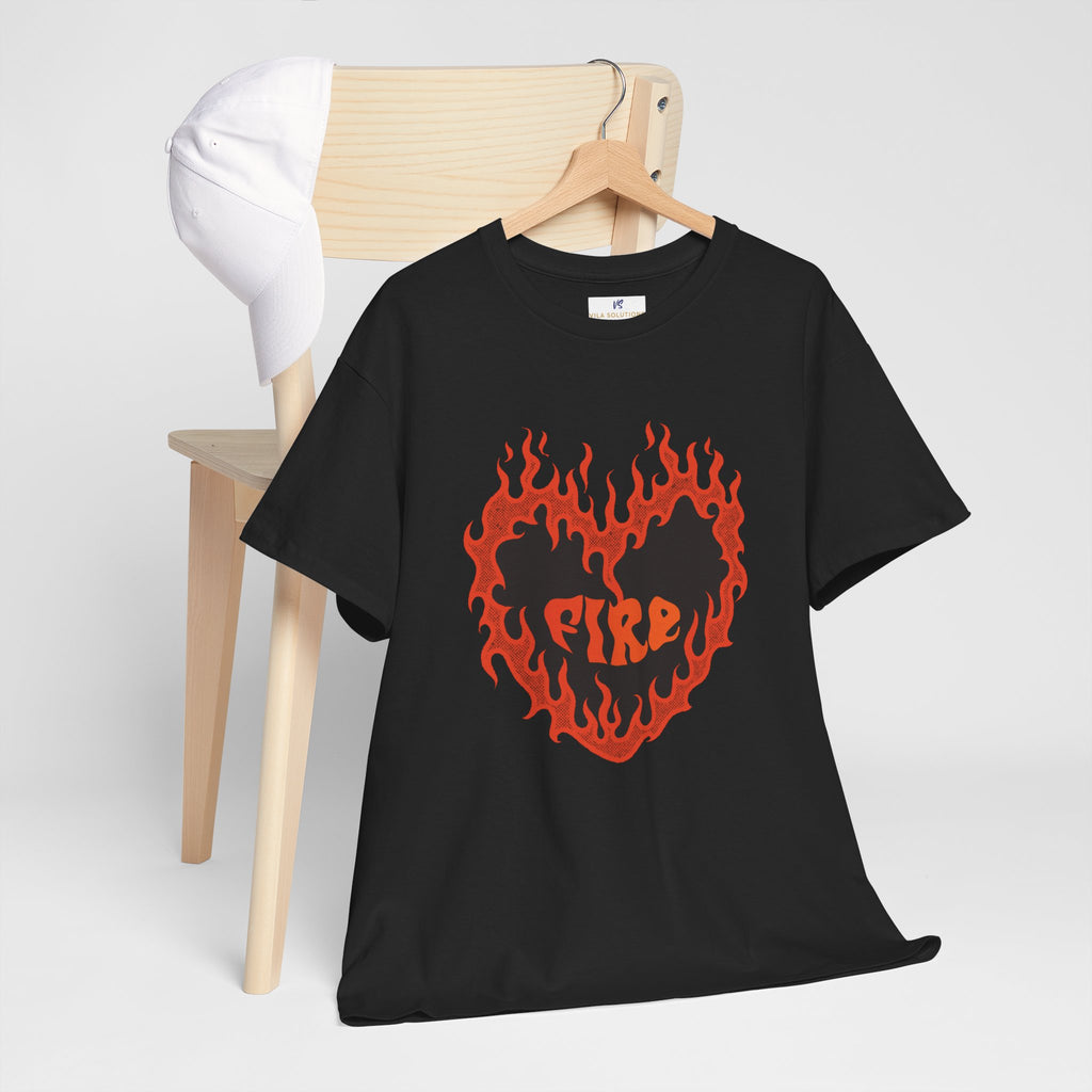 VS Heart Burning, Unisex Heavy Cotton Tee for Passionate Souls