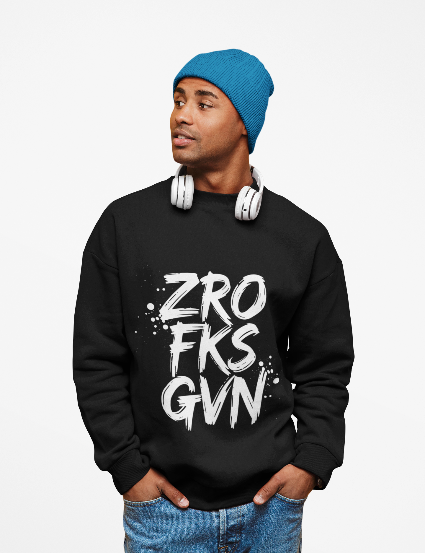 VS Unisex "zro fks gvn" Crewneck Sweatshirt